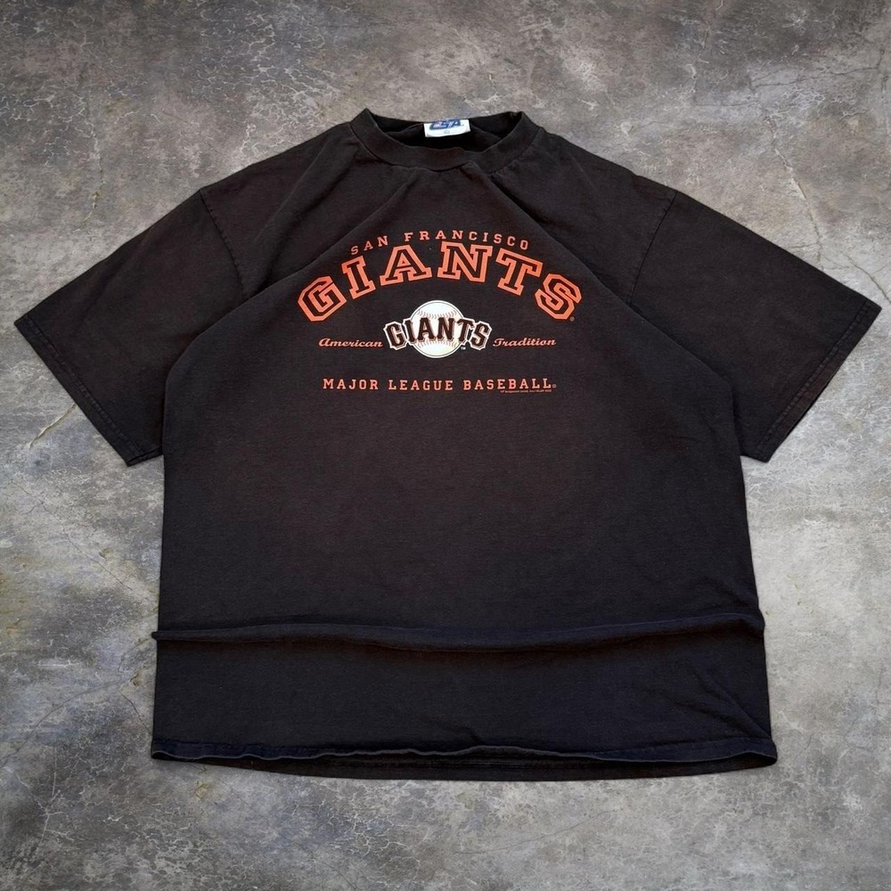 Vintage CSA San Francisco Giants Faded Black Graphic Tee Men's Size XL Y2K